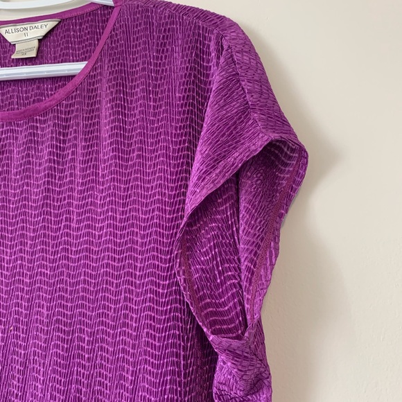 Allison Daley Purple Short Sleeve Blouse size 2X - Picture 3 of 6